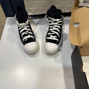 Converse Black and White Combat Boots